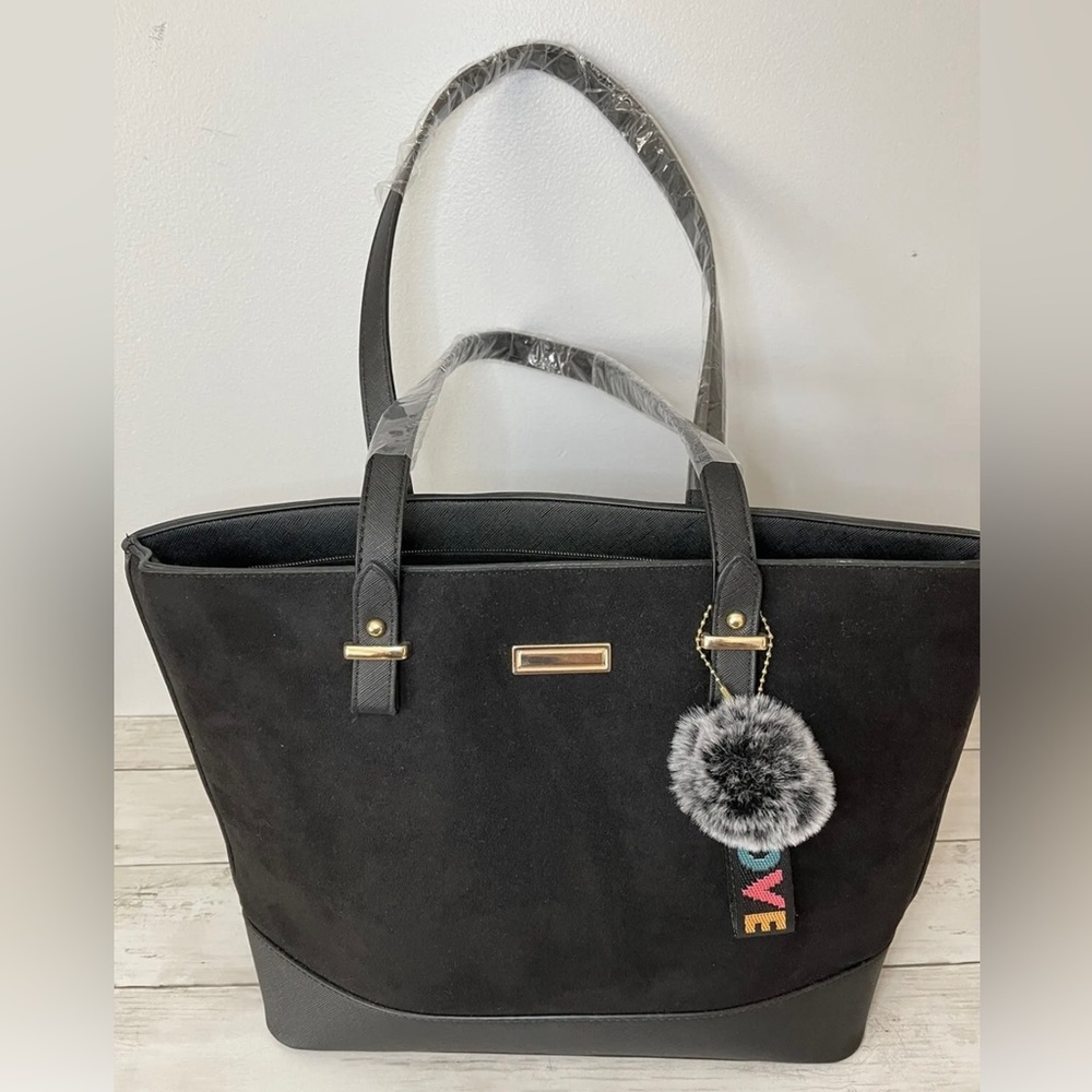 Faux suede/leather purse set.  Shoulder bag, clutch, card holder and mak…